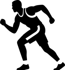 A runner is running on the track.