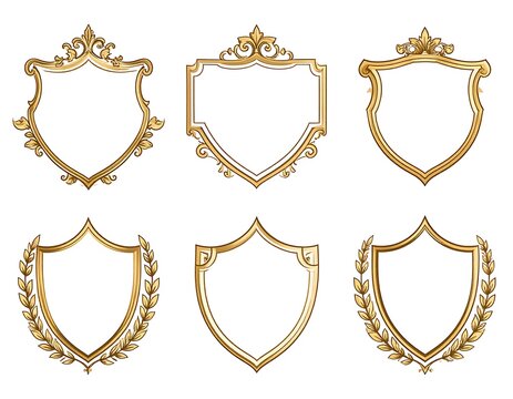 Gold decorative shields