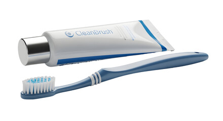 Cleanliness essentials featuring a toothbrush and toothpaste tube for a fresh start and healthy smile, ideal for dental hygiene and wellness concepts