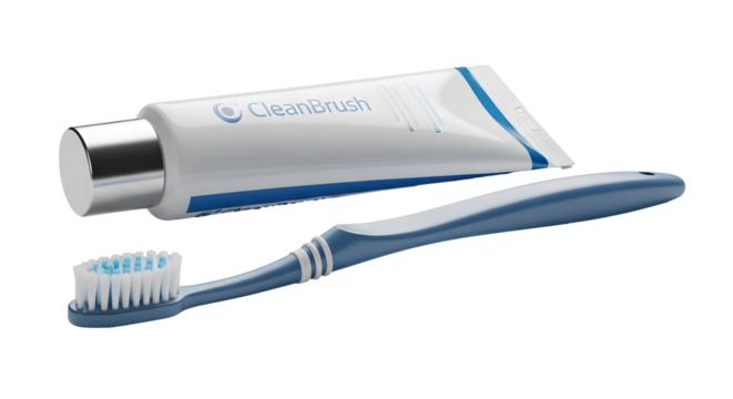 Cleanliness essentials featuring a toothbrush and toothpaste tube for a fresh start and healthy smile, ideal for dental hygiene and wellness concepts - Powered by Adobe