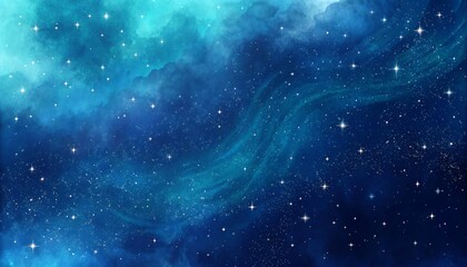 Obraz premium Watercolor space background with stars and nebula, perfect for dreamy designs