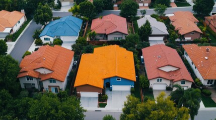 Suburban Homes Aerial View | Real Estate Market | Neighborhoods