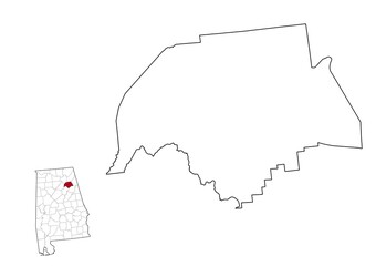 Etowah county map, Alabama state