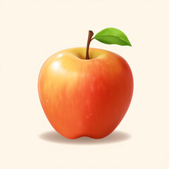 high quality vector image of a single apple on a white background
