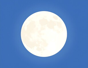 Full moon in a blue sky