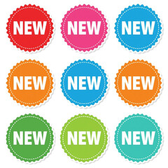 Obraz premium Colorful product badges for marketing promotions and announcements with promotional stickers and graphic elements