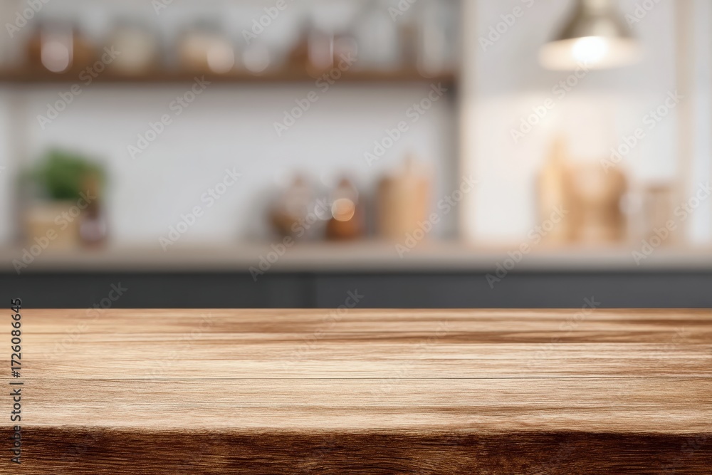Poster empty rustic wooden table displaying its texture, providing a copy space for product display, with a