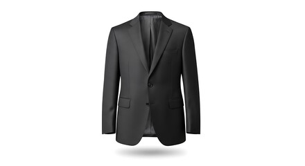 Elegant Black Suit Jacket Isolated on White Background, Studio Shot.