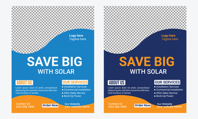 Solar energy flyer design template