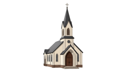 Classic Church Building Exterior Architecture.