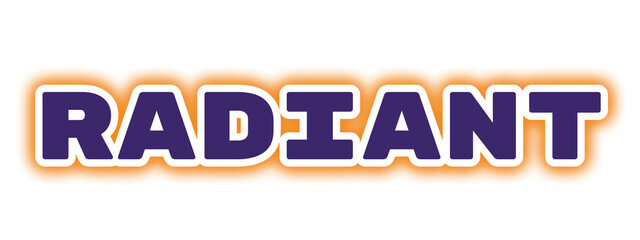 Radiant bold typography with vibrant orange glow and dark purple fill, perfect for energetic branding, motivational design, and eye-catching commercial visuals that emphasize positivity and modern sty