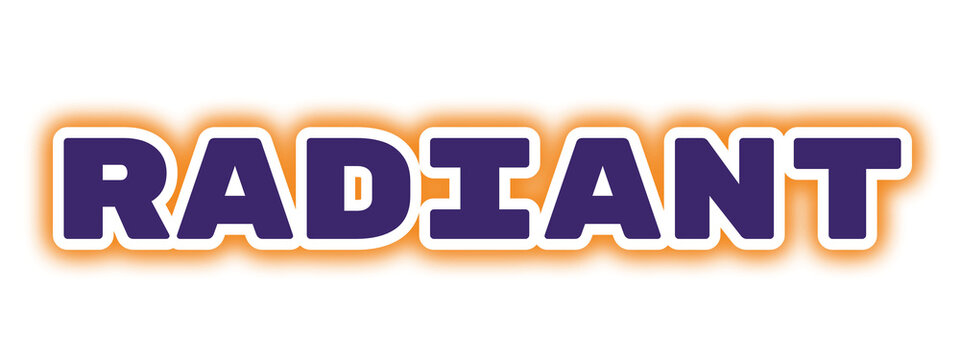 Radiant bold typography with vibrant orange glow and dark purple fill, perfect for energetic branding, motivational design, and eye-catching commercial visuals that emphasize positivity and modern sty