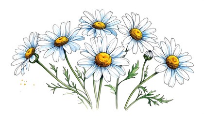 Fototapeta premium White daisies in a bouquet