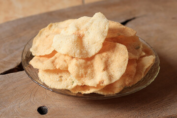 Samiler or Sermier or Opak, Indonesian Traditional Crackers made from Cassava,