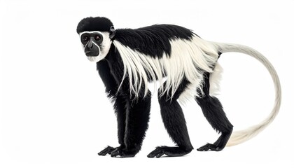 Fototapeta premium colobus monkey isolated on white background