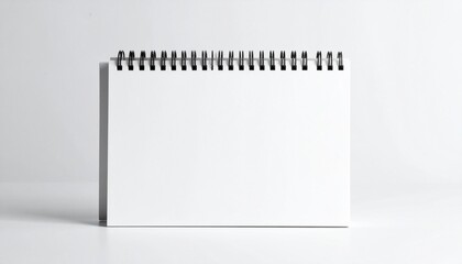 Blank desk calendar with a spiral binding, perfect for planning and organization, isolated on a white background