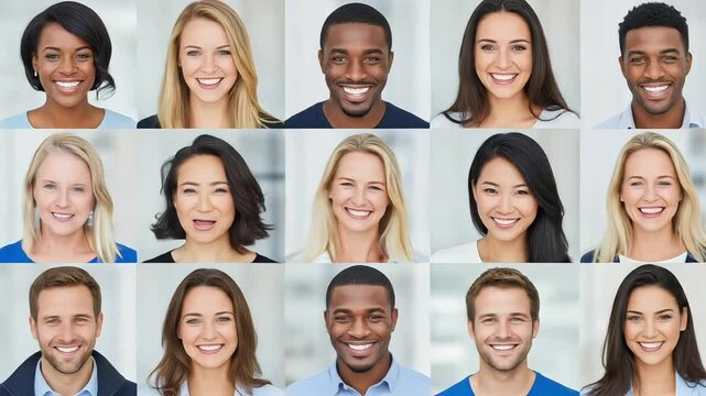 A vibrant collage of smiling faces showcasing diversity and positivity.