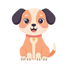 Dog domestic pet animal illustration isolated on white background. Cute loyal puppy vector design. Perfect for pet care, mascot, cartoon, kids, and animal concept.