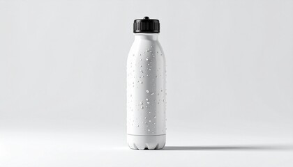 Modern White Insulated Water Bottle with Black Lid Hydration, Health, and Fitness Essential