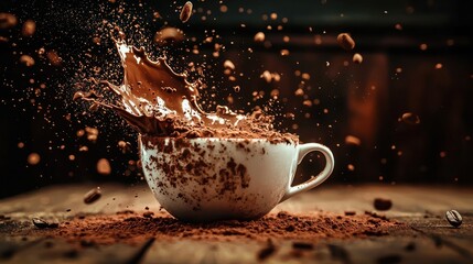 Coffee splash on cup