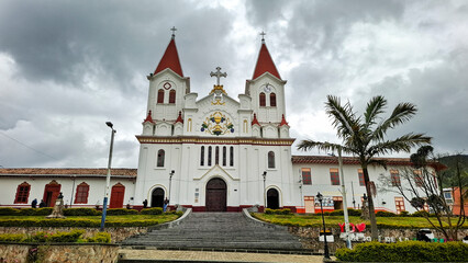 San Jose de la Montaña, Antioquia, Colombia. August 31, 2025. Catholic parish located in the town's main park