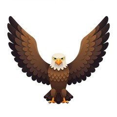 Eagle mascot illustration with strong and bold style. Powerful bird of prey symbol isolated on white background. Perfect for sports team logo, branding, and animal character design.
