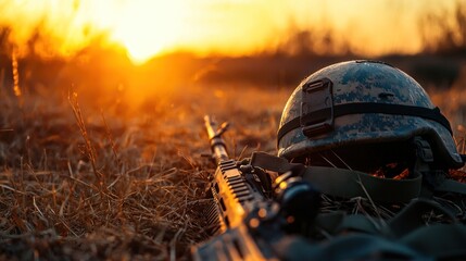 Military equipment sunset