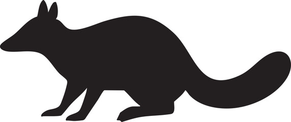 Australian Numbat Silhouettes Vector Icon - Black and White Endemic Marsupial