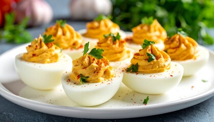 Deviled eggs on a plate