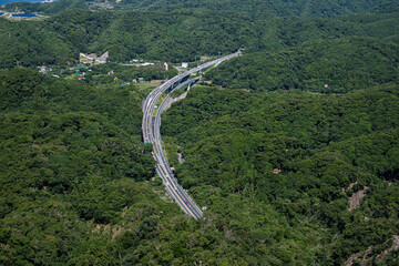 千葉県金谷山頂から眺める富津館山道路E14