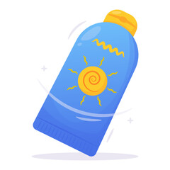 Sunscreen Cream Bottle Vector Object