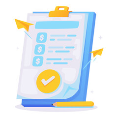 Travel Budget Checklist Vector Object