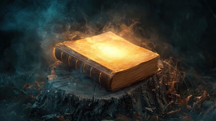 Glowing ancient book