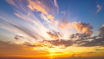 Dramatic sunset sky filled with clouds