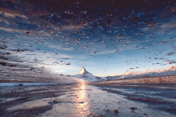 Mountain reflection at sunrise