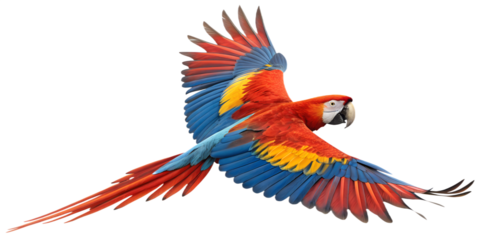 Macaw PNG – Realistic Flying Parrot on Transparent Background