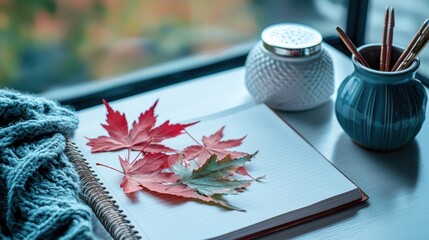 Autumn leaves notebook decor