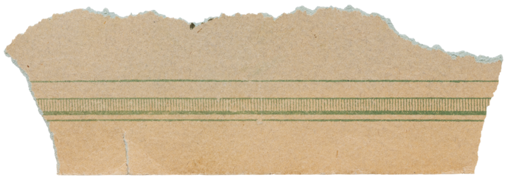 Piece from old faded vintage book page, torn scrap of paper with green pattern isolated for design