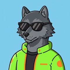 Wolf mascot illustration with fierce and wild look. Strong predator symbol isolated on white background. Perfect for esport logo, sports team emblem, and branding design.