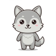 Wolf mascot illustration with fierce and wild look. Strong predator symbol isolated on white background. Perfect for esport logo, sports team emblem, and branding design.