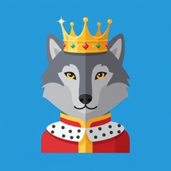 Wolf mascot illustration with fierce and wild look. Strong predator symbol isolated on white background. Perfect for esport logo, sports team emblem, and branding design.