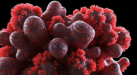 a close up of a bunch of red flowers