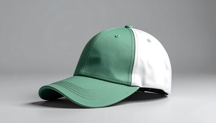 Green and white baseball cap