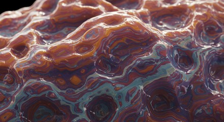 a close up view of an orange and blue substance