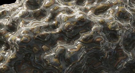 a close up of a rock with a lot of rocks in the background