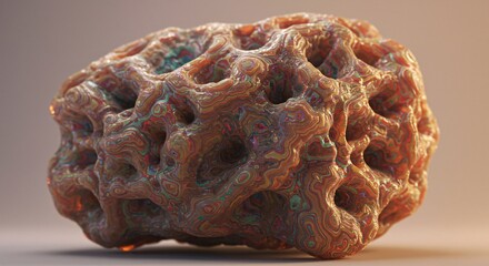 a close up of a rock on a table