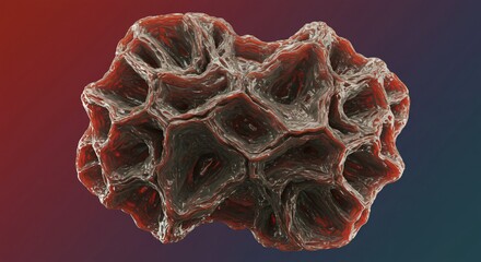 a close up of a red and white substance