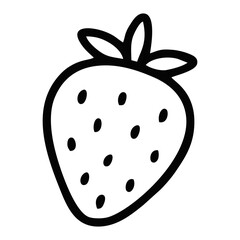 Obraz premium black and white line art illustration of a strawberry