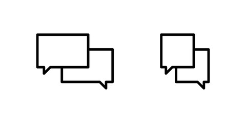 Speech bubbles icons, Conversation icons, Chat bubbles, Overlapping speech icons, Dialogue symbols, Messaging signs, Vector illustration.