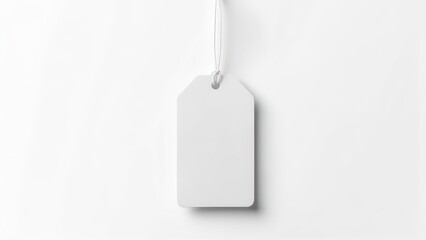 Blank White Tag Mockup on White Background.